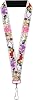 Buckle-Down Peanuts Lanyard, Peanuts Snoopy and Woodstock Graffiti Collage Multi Color, Elastic