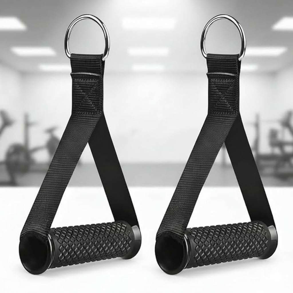 Resistance Bands Handles – Heavy Duty Gym Cable Machine Attachments with Wide Grip, Comfortable Exercise Handles for Home Gym, Fitness Machines, Pulldowns & Training Bands (Black) Pair of 1-picture-15