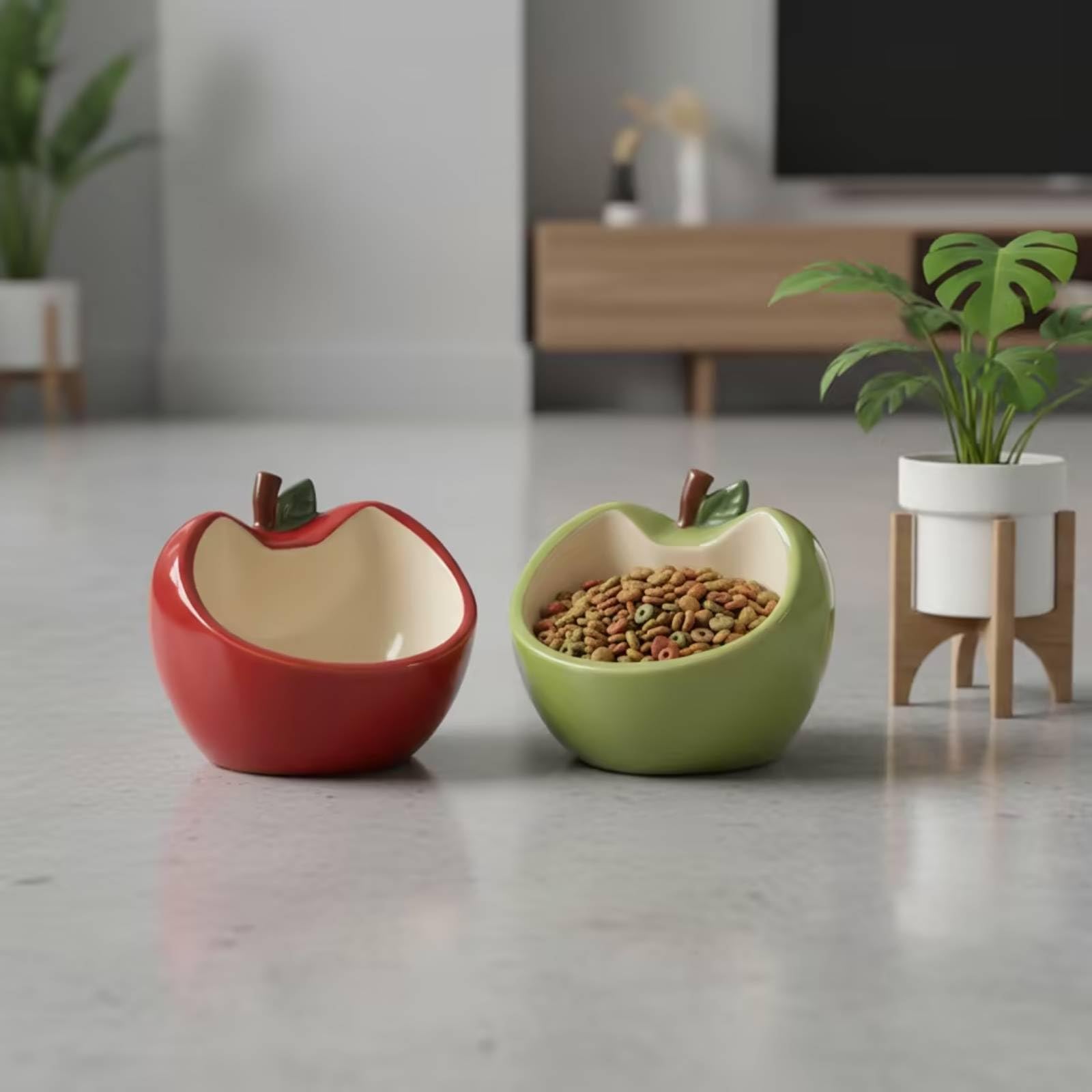F Fityle 2 Piezas Comero Cerámico para s con Forma Hoja y Orejas para Mascotas con Acabado Esmaltado Acuado para Comida Húmeda y Agua coración l Hogar Animales Pequeños