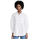 Free People Women's Happy Hour Solid Shirt, White, XS