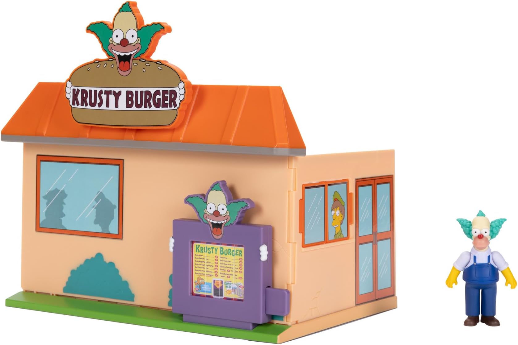 Jakks Pacific The Simpsons Krusty Burger Playset Includes Krusty the Clown (6 cm) with Articulated Mini Figure and Detailed Accessories, Interactive Functions, Suitable for Ages 4 and Up