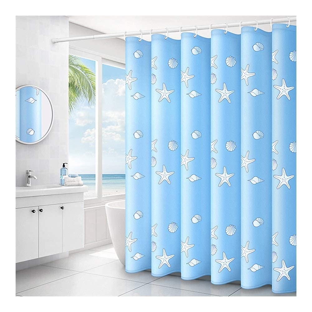 Bad Duschvorhang Schimmel Proof Resistant Waschbare Badvorhänge Unterwasser World Blue Polyester Stoff Dicker Opake Duschvorhänge (Größe: 200X200cm)