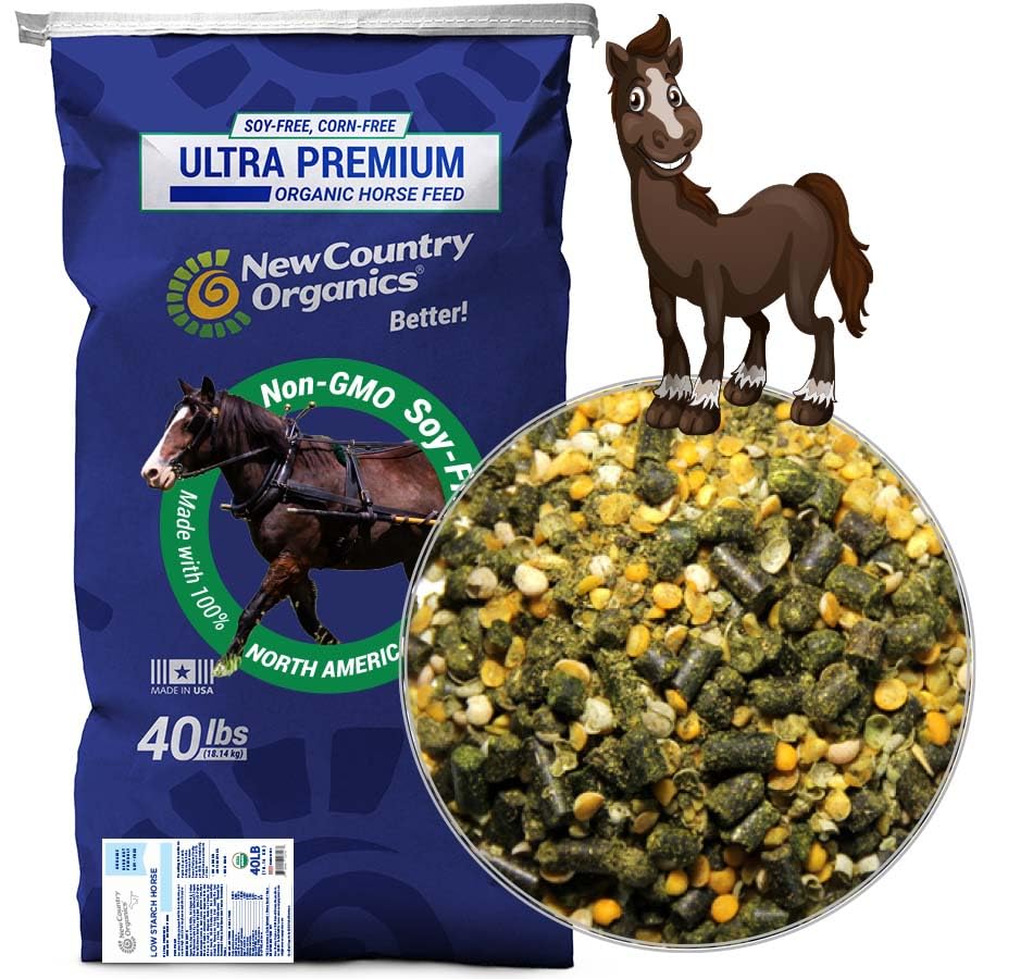 New Country Organics | Low Starch Horse Feed | Horse Food for Horses with Metabolic Disorders or Low Carb Needs | Corn-Free and Soy-Free | 16% Protein