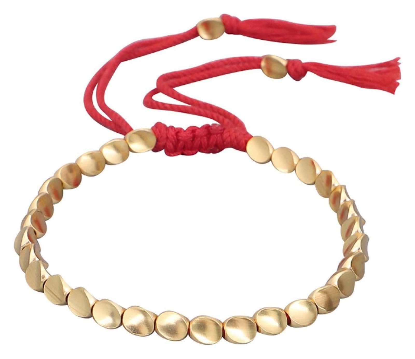Bracciali Gioielli Regalo for Ragazze Bracciale di Perline Fatto a Mano for Donna Bracciali da Uomo con Catena a Corda Regolabile Gioielli Vintage Boho Intrecciati Perline(Red1)