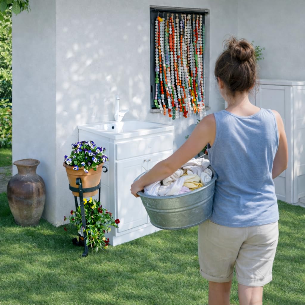 Lavatoio da Esterno con Mobiletto 60x50 YORK PLUS – Vasca in Ceramica Profonda 25 cm + Mobile in Resina – Made in Italy – Ideale per Giardino, Garage, Mare – Jo-Bagno.it