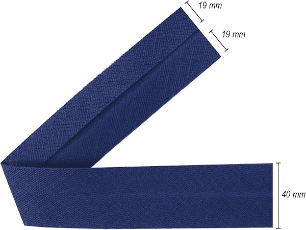 TEXTEX = Bies de 20mm de Ancho. 50% Algodón y 50% Poliéster. Pieza de 10m – (Azul Eléctrico) - 3