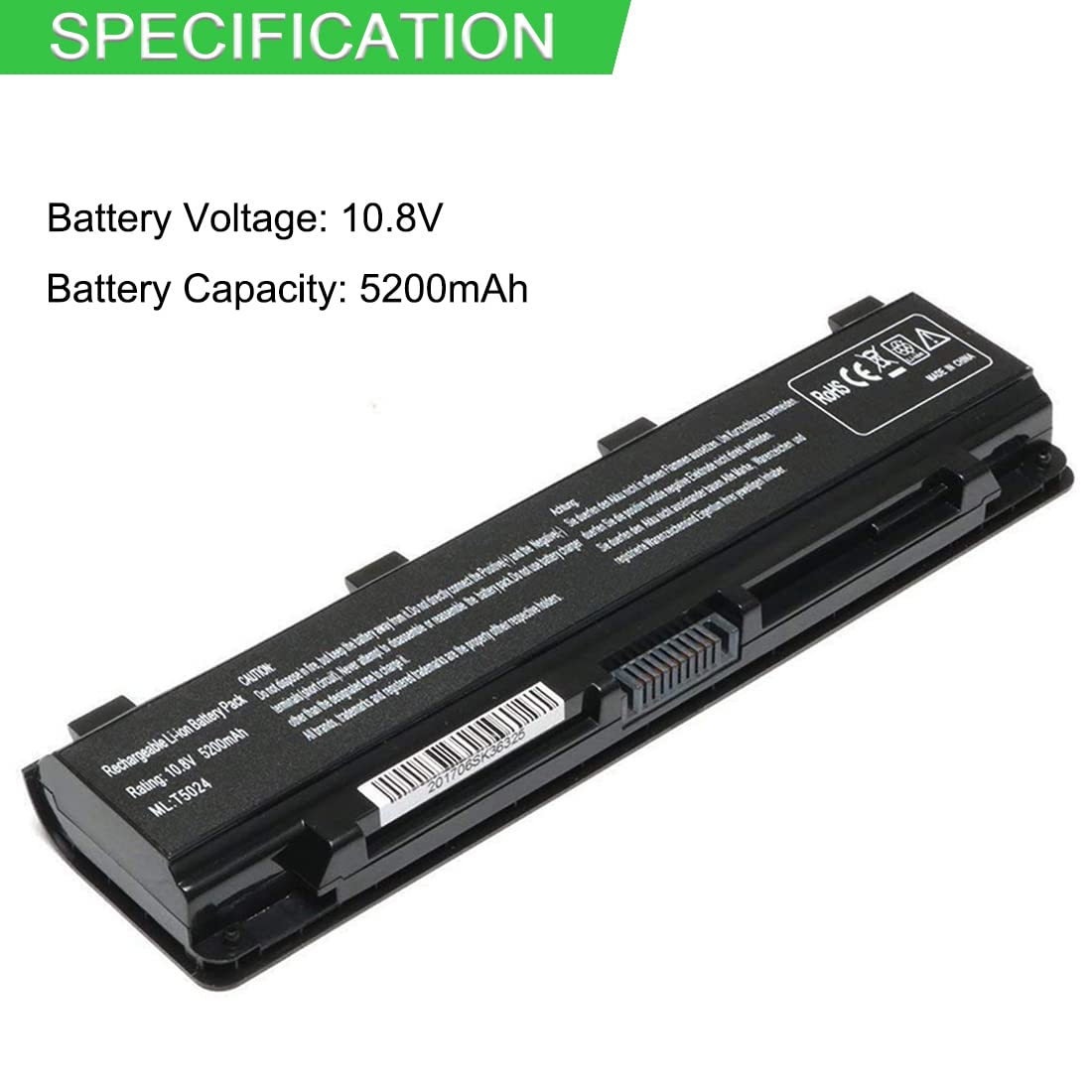 XITAIAN 10.8V 5200mAh PA5024U-1BRS Kompatybilny z Bateria Zamiennik do Toshiba Satellite PRO C850 L850 L870 M800 Laptop PA5023U PA5023U1-BRS PA5024U