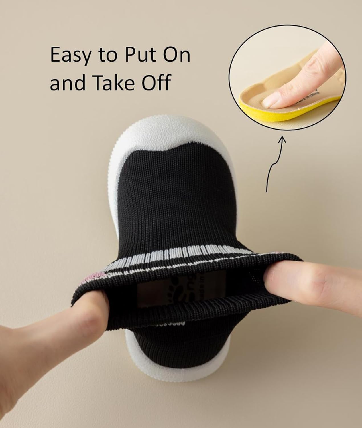 Baby Sock Shoes Toddler Walking Slippers Non-Slip Breathable Stripes Shoes with Soft Rubber Sole for Infant Boys Girls Slip On Sneakers - Image 5