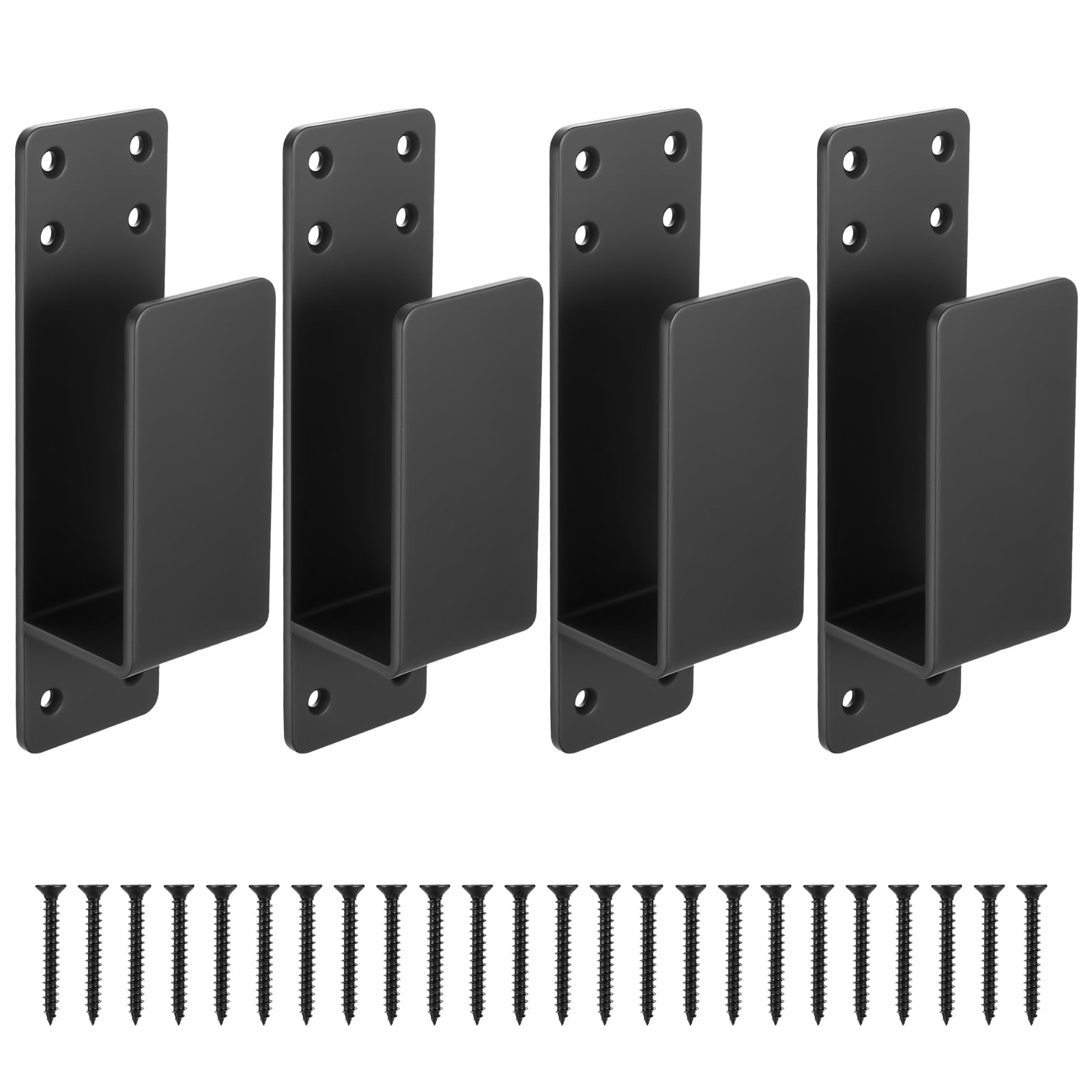 4 Pcs 2 x 4 Door Barricade Brackets, Metal U Brackets, Security Door Locks Clamps Fits 2 x 4 Lumber