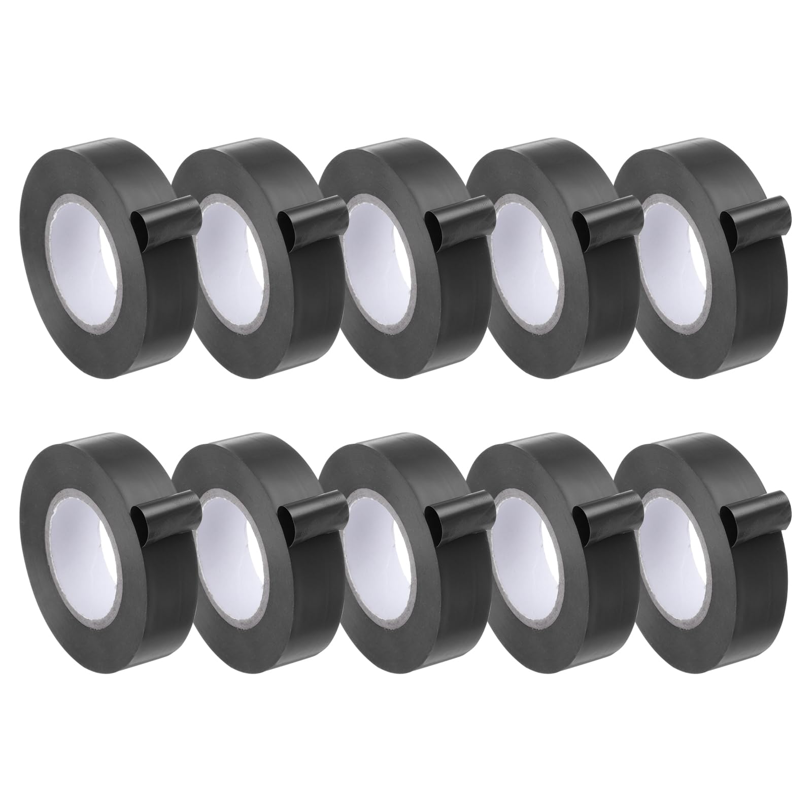 QUARKZMAN Nastro Elettrico, x Ft Impermeabile Forte Adesivo Gomma Adesivo PVC Ritardante Di Fiamma Nastro Isolante, Utilizzo A Non Più Di 600V, Nero, 10Pezzi.