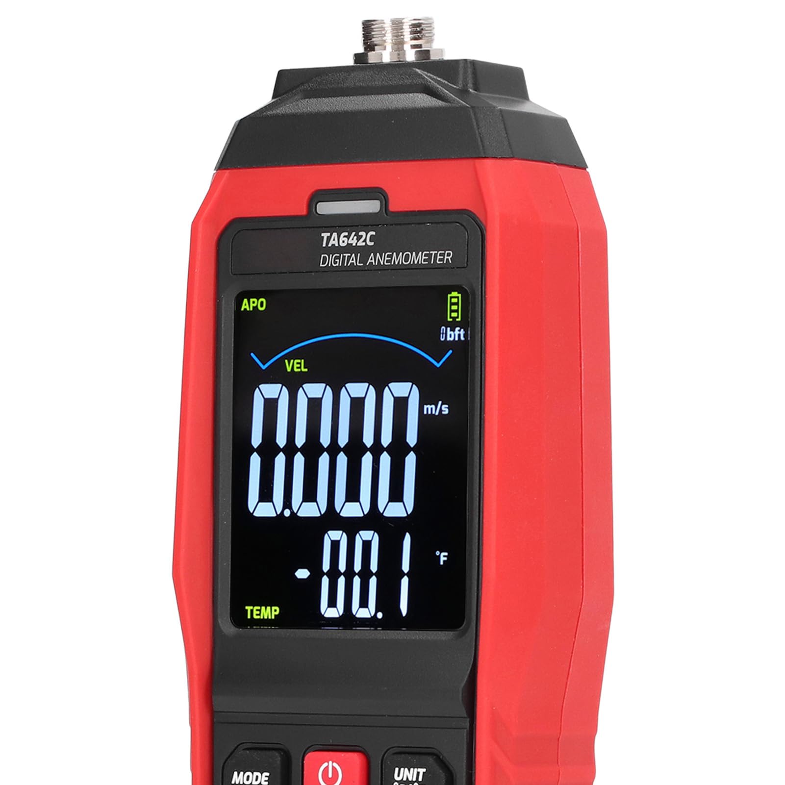 Anemómetro, medidor de Velocidad del Viento de Mano con Sensor de Velocidad de Flujo de Aire, anemómetro Digital portátil para Pruebas de HVAC