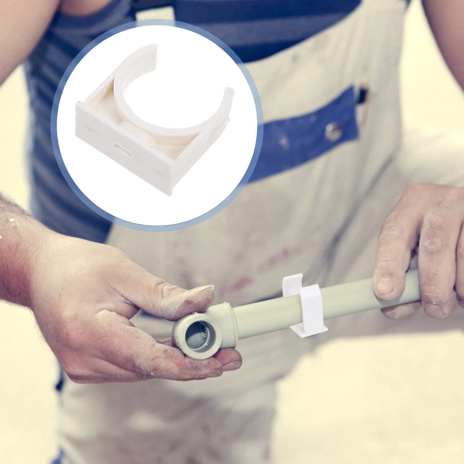 Mipcase 50Pcs PVC Water Pipe Clamps U Shaped Hose Fixing Buckle for Tubing Durable Water Clips for Organizing and Supporting Hoses Plumbing Applications