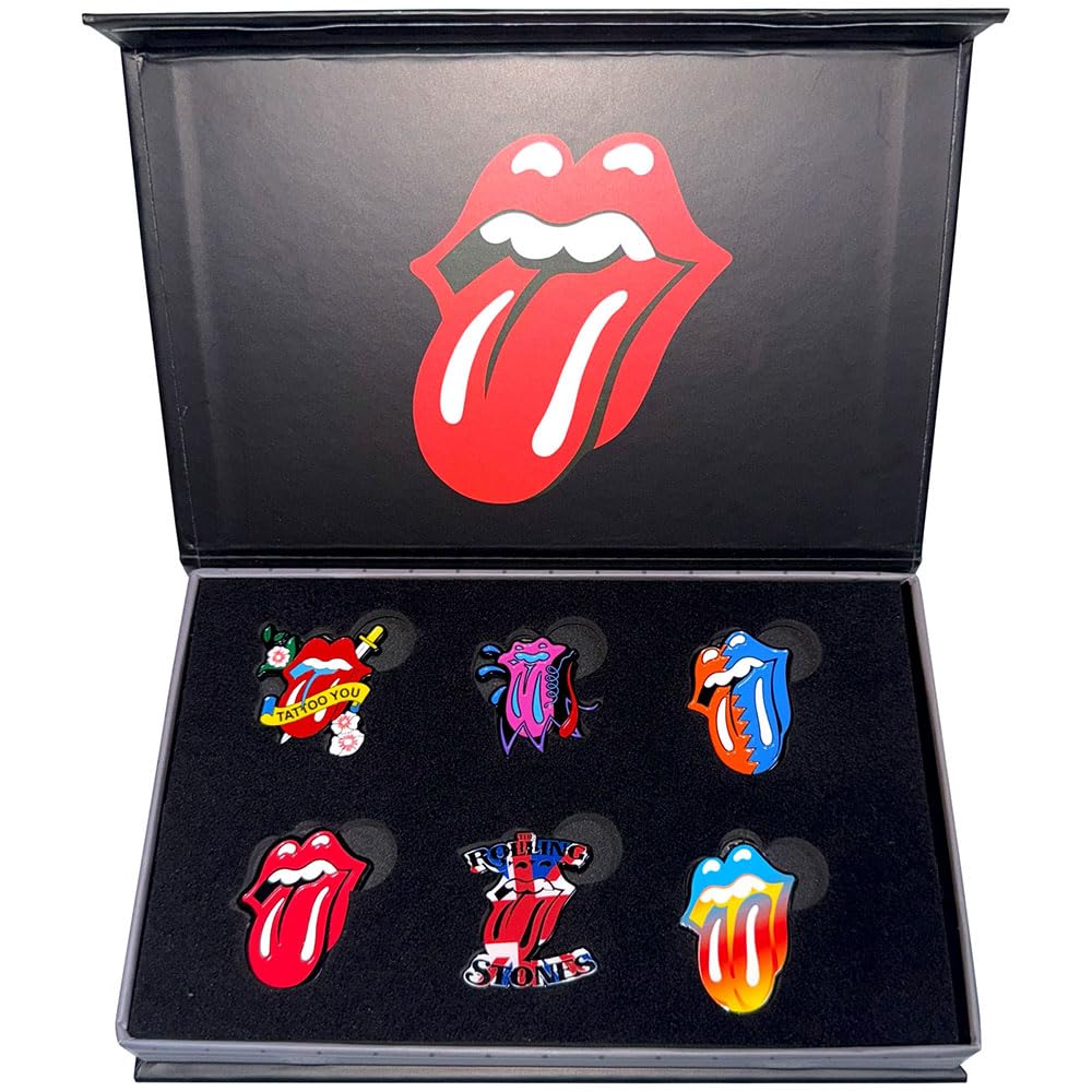 The Rolling Stones Tongues Evolution Pin Badge Set Size One Size