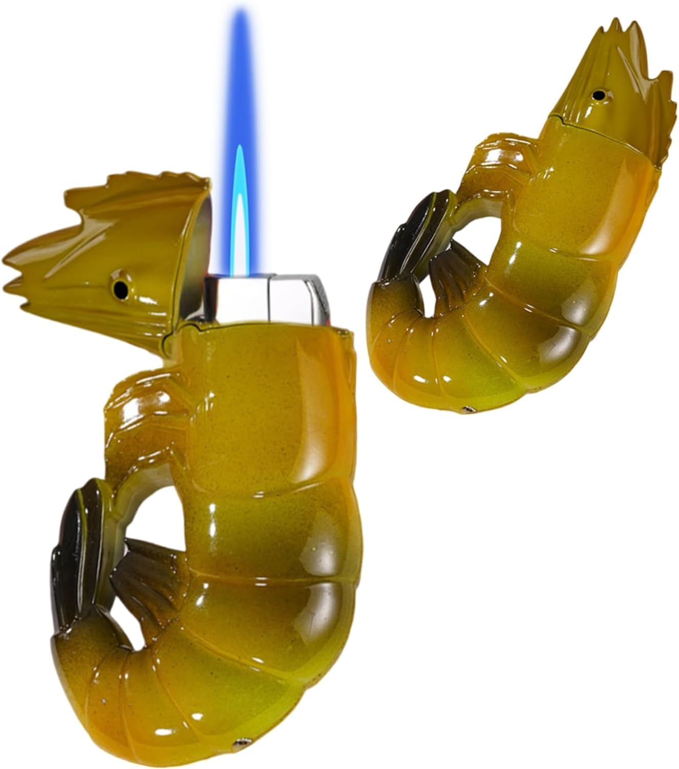 Torch Lighter Unique Creative Prawns Design Butane Lighter Windproof Adjustable Flame Refillable Butane Cool Lighter for Gifts Men