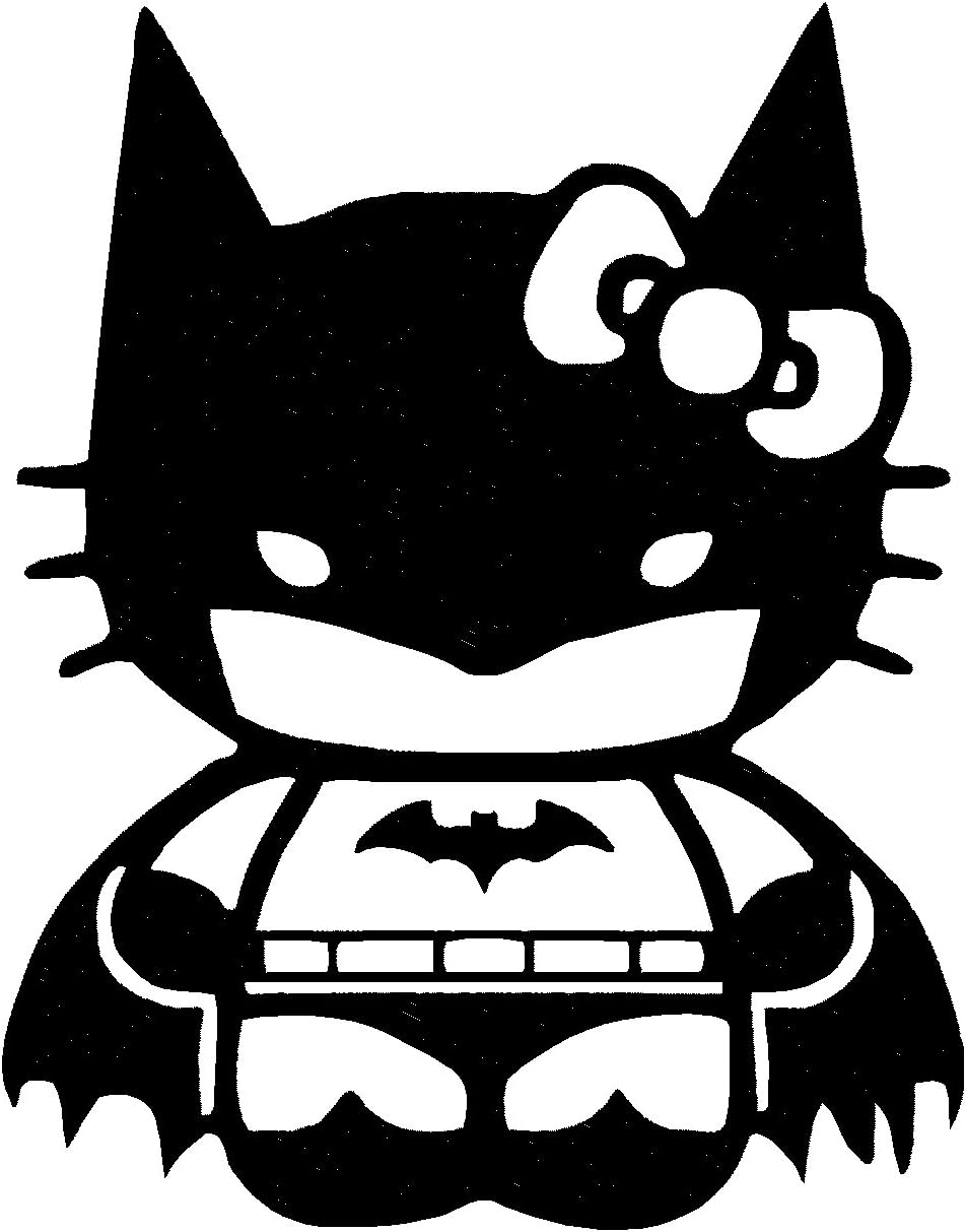 Bat Hello Kitty Decal Sticker Hello Kitty White Sticker Vinyl 6'' Wide By 8'' Tall