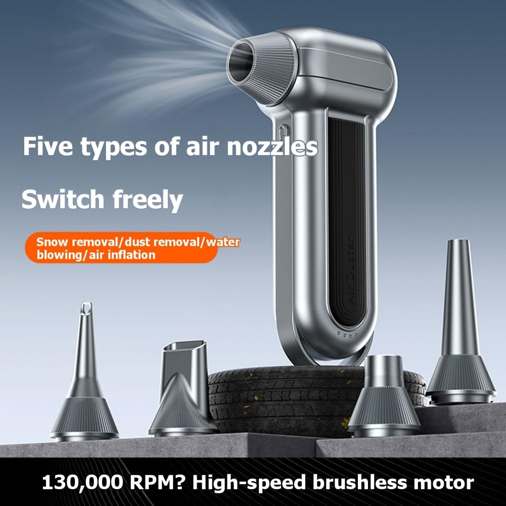 Soffiatore Fili Ricaricabile Motore Brushless 130000RPM Elettrico Duster Turbo Ventilatore Super Potenza 3 Velocità Regolabile Polvere