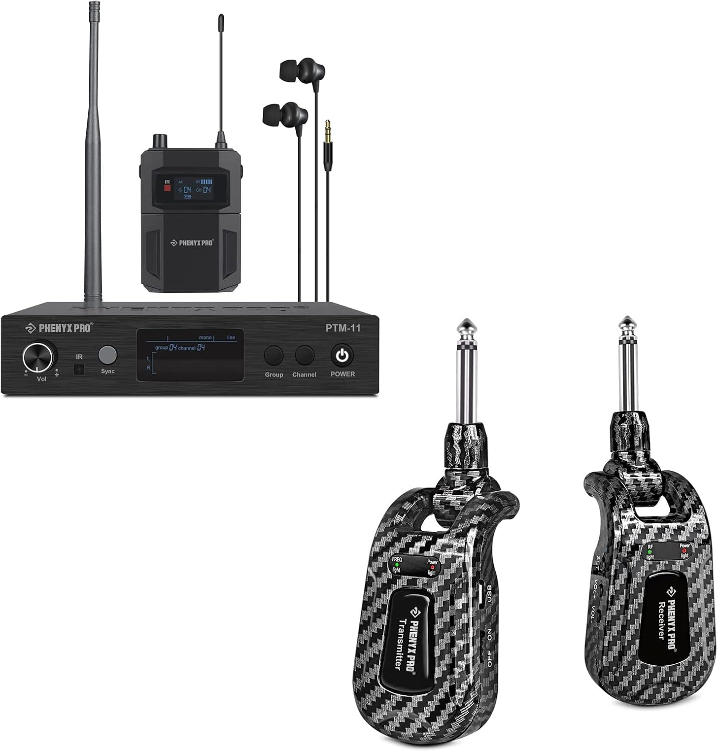 Phenyx Pro UHF Mono Wireless inEar Monitor System PTM11