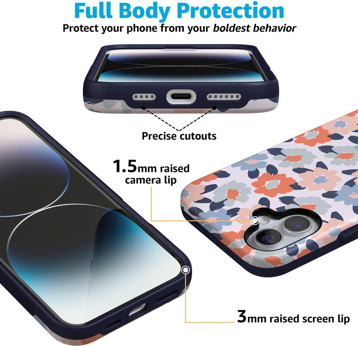 Casely iPhone 16 Case | Field of Flowers | Pastel Floral | Bold Protective Design | Compatible with MagSafe