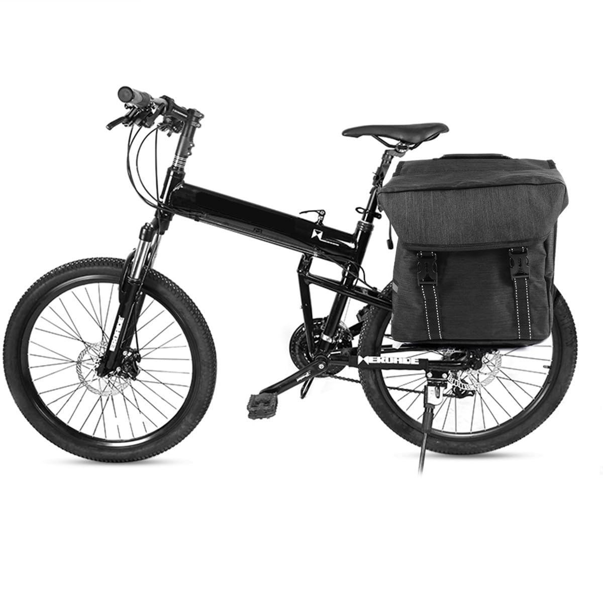 Borsa Posteriore Tasche Laterali, per Bicicletta 25l in Poliestere Grande capacità per Mountain Bike e Ciclismo Urbano