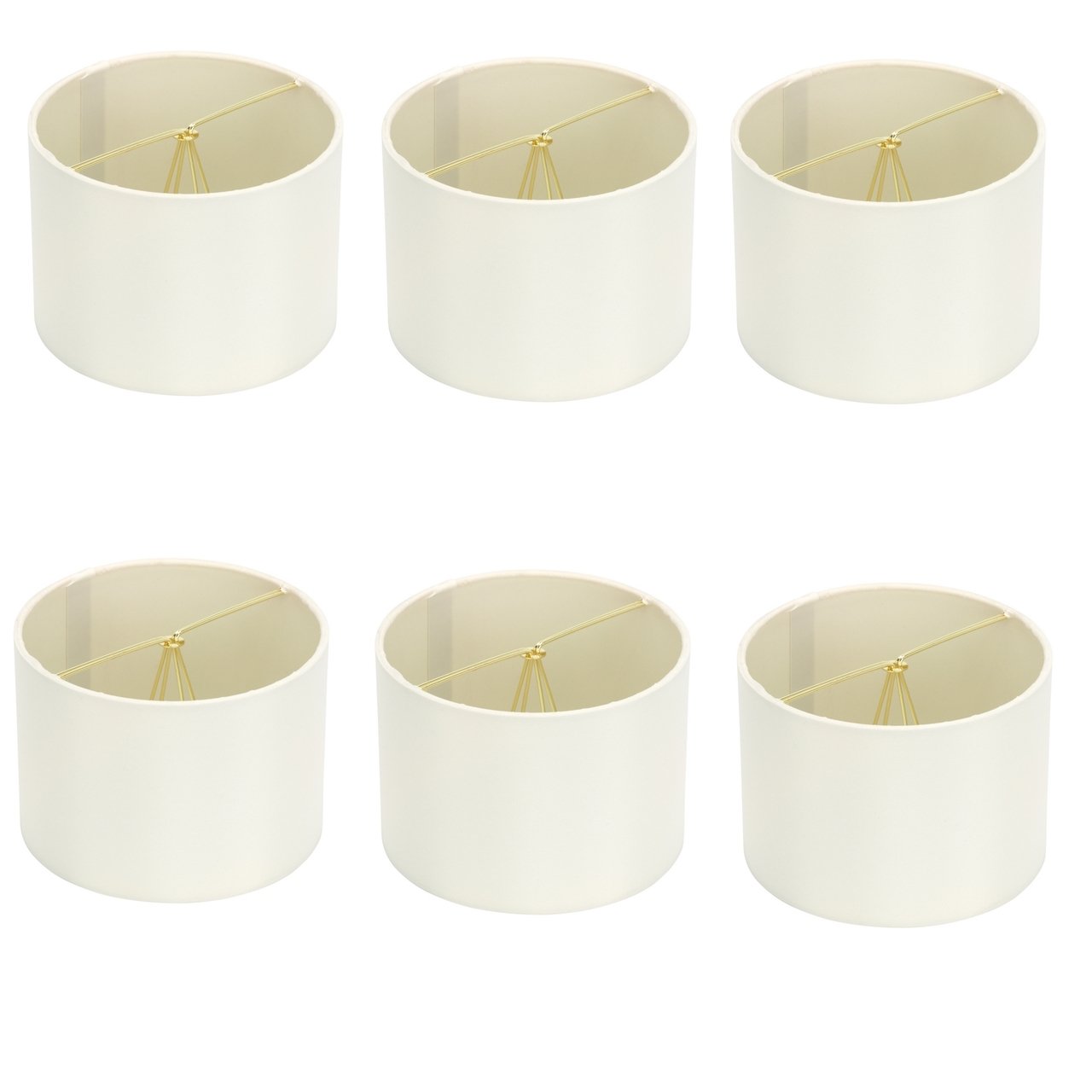 Upgradelights Eggshell Silk 6 Inch Clip On Barrel Chandelier Lamp Shades (Set of 6) 6x6x4