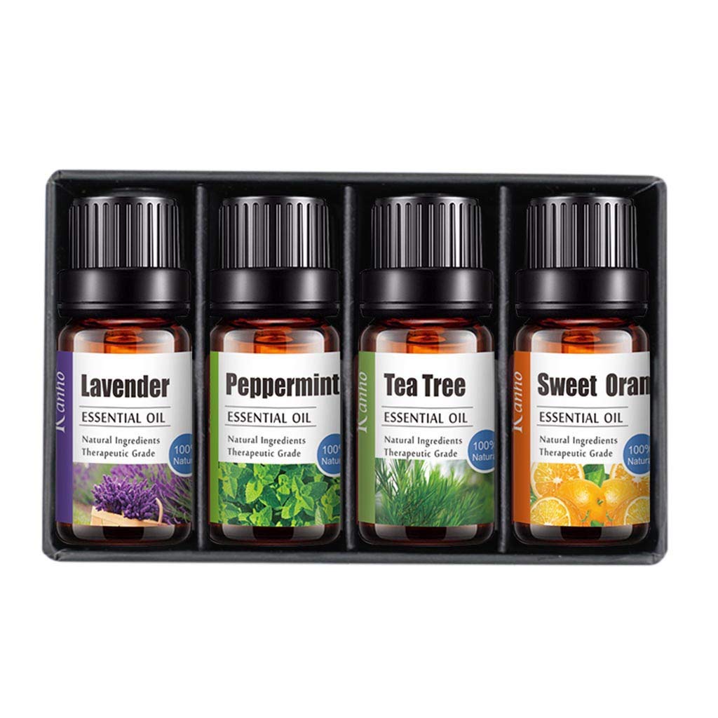 HSada Premium Essential Oils Set - Gift Set 4/10ml Bottles - Pure Natural Aromatherapy Oils for Diffuser, Humidifier, Massage, Aromatherapy, Skin & Hair Care