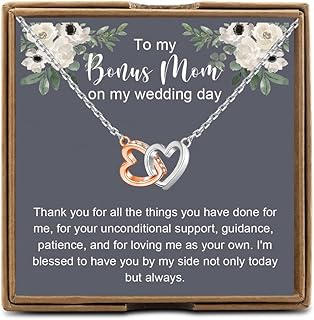 Step Mom Stepmother Gift, To My Bonus Mom On My Wedding Day Necklace, Bonus Mom Gifts from Daughters, Unbiological Mom Jewelry