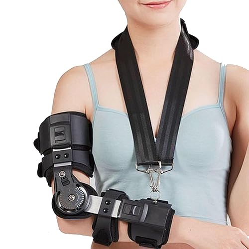 Codera posoperatoria para recuperación de alivio del dolor, codo Rom ajustable con bisagras, inmovilizador de férula para codo izquierdo o derecho,