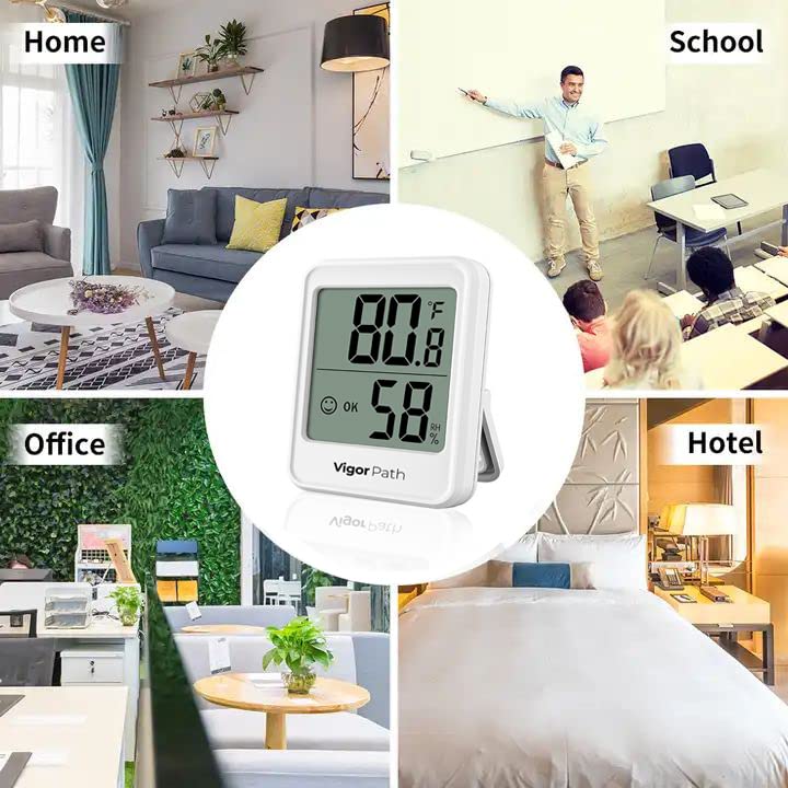 Miniatura 2 de Termómetro higrómetro digital para interiores, medidor de humedad para el hogar, dormitorio, habitación de bebé, oficina, invernadero, medidor de