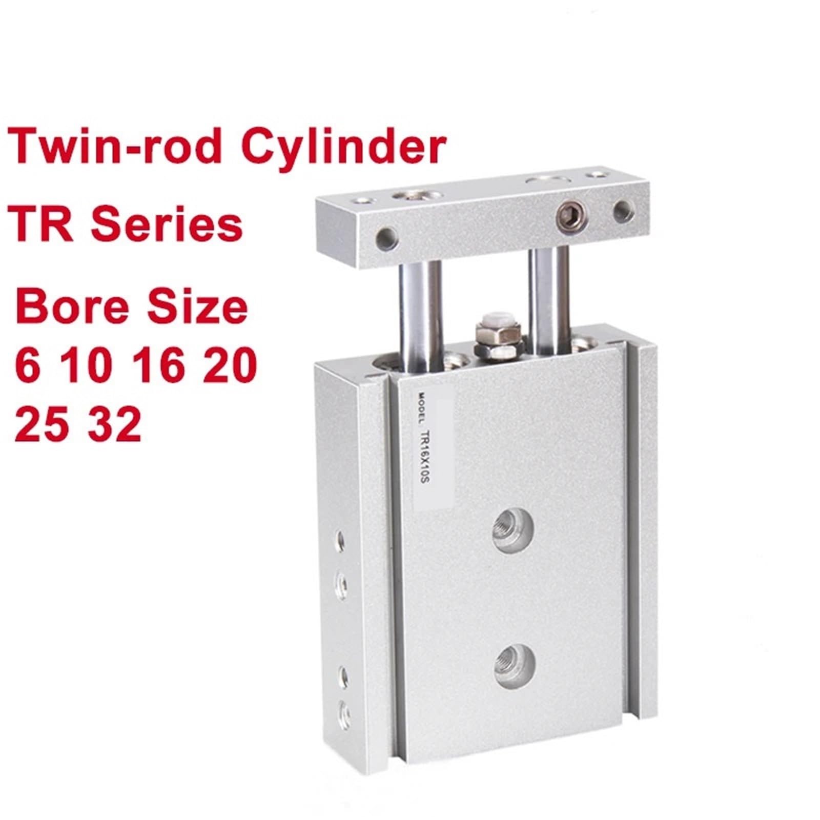 Cylindre à double tige TR6/10/16/20/25/32-10X20X30X40X50X60X70X80X90X100X125X150X175X200S cylindre pneumatique(Stroke 20S mm,Bore size 16)