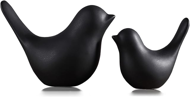 FANTESTICRYAN Small Animal Statues Home Decor Modern Style Black Decorative Ornaments for Living Room, Bedroom, Office Desktop, Cabinets