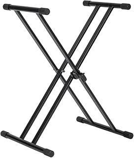 Gator Frameworks Double Brace X-Style Keyboard Stand with Adjustable Height and Leveling Feet (GFW-KEY-2000X)