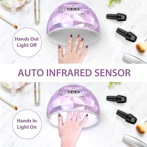 Miniatura 19 de Easkep Lámpara de uñas LED UV – Secador de uñas de 86 W, luz UV para uñas, protección de ojos, lámpara UV para uñas de gel, esmalte de uñas de gel
