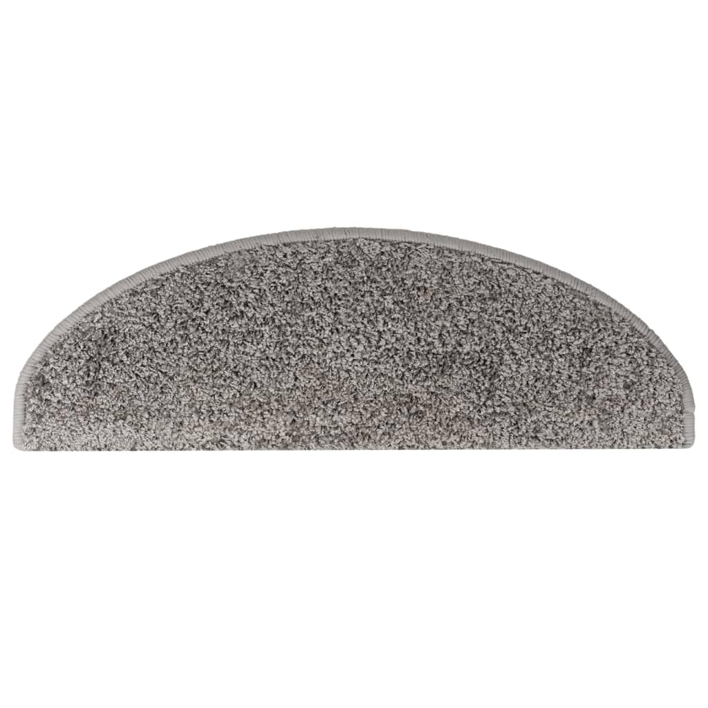 Lot de 10 tapis d'escalier - 65 x 21 x 4 cm - Gris - Semi-circulaires - Antidérapant - Antidérapant - Pour escalier en bois, escalier en pierre, avec protection intérieure contre les coups de