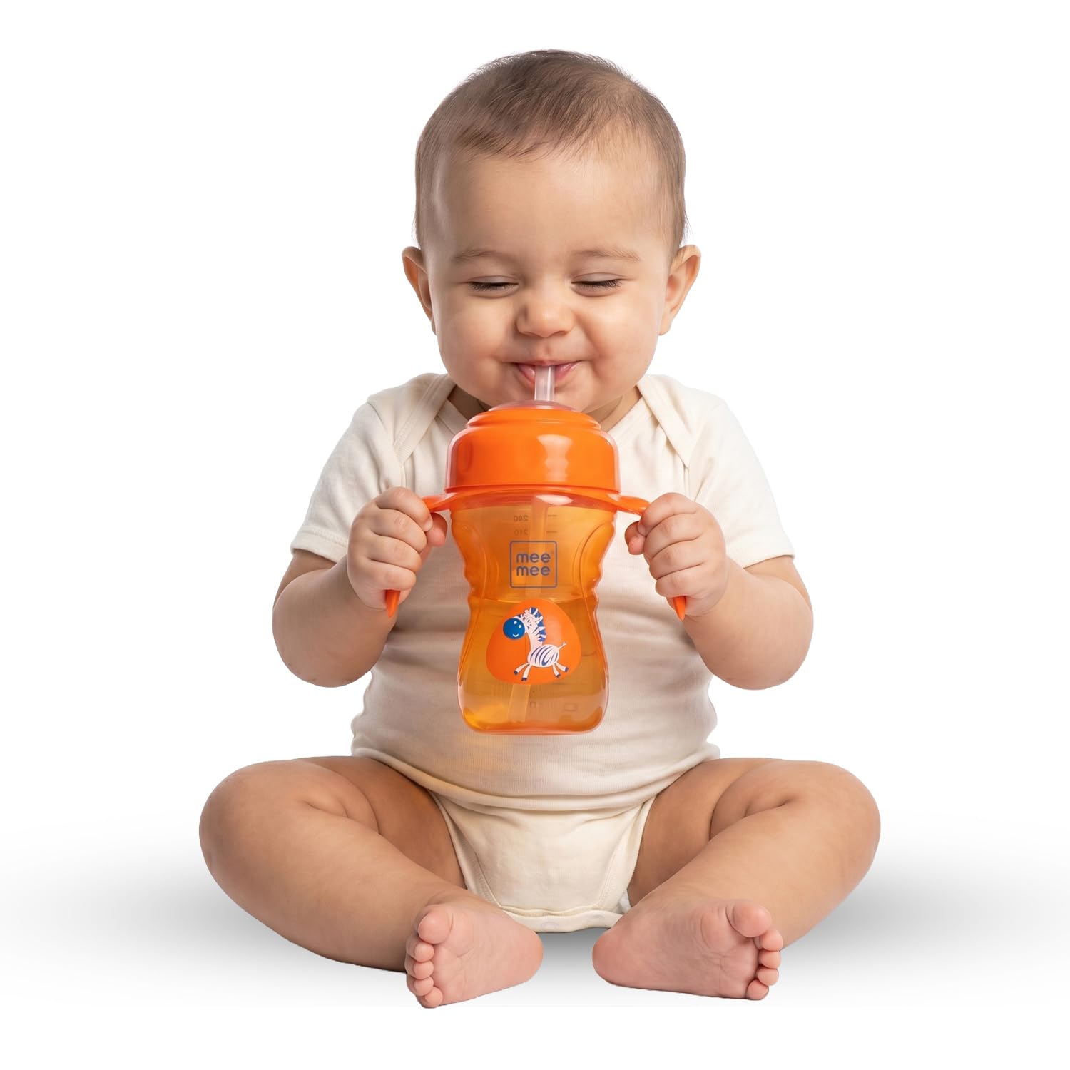Mee Mee 2-in-1 Sipper Cup with Spout & Straw | BPA-Free | Easy-Grip Handles | Spill-Proof | 240ml | Food-Grade Silicone | Wide Mouth | Protective Dust Cover | Lightweight Baby Cup