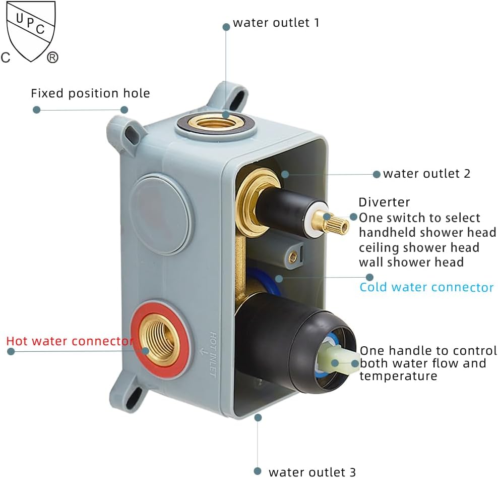 Shower Faucet Set Matte Black Shower System with Handheld, Ceiling Mount 10 Inch Shower Head with 6 Inch Wall Mount Shower Head