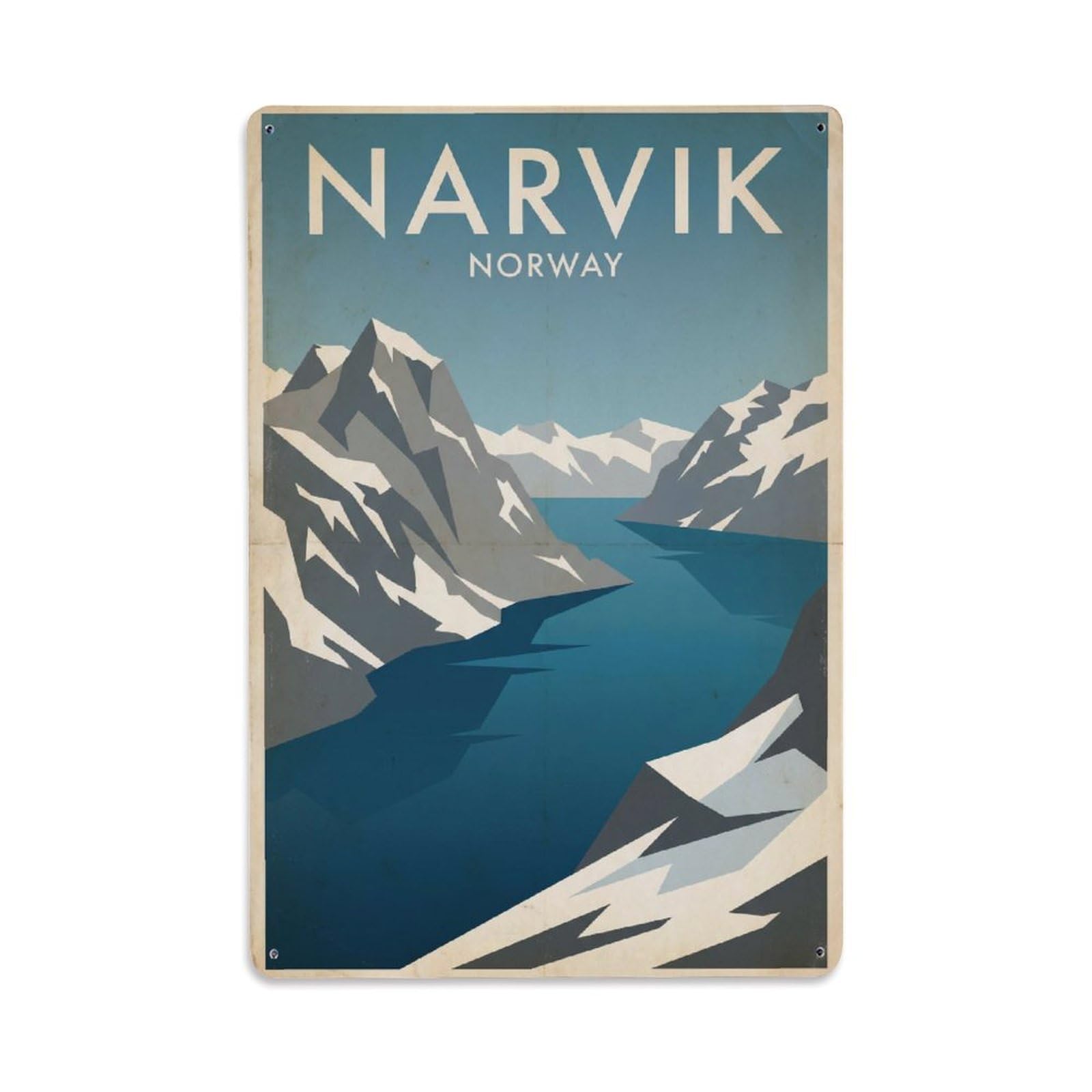 Norway Narvik Vintage Travel Metal Tin Sign