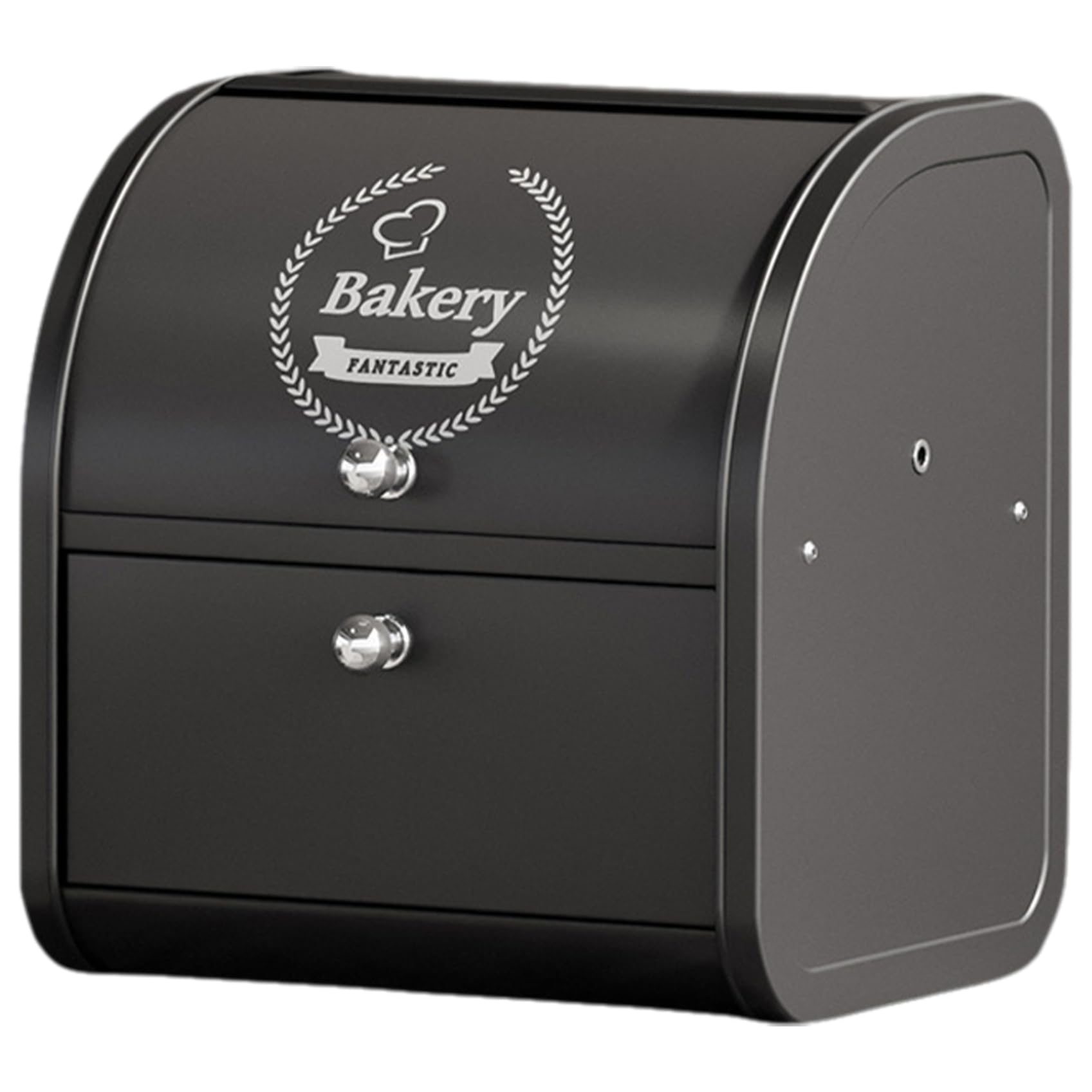 Caja de pan de metal de 2 niveles para encimera de cocina contenedor negro