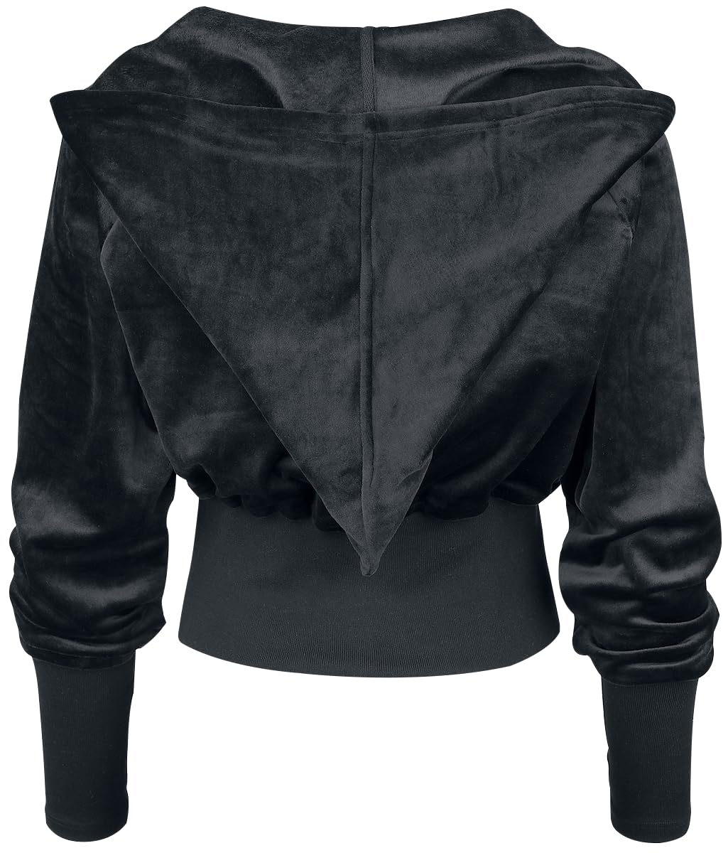 Gothicana by EMP Damen schwarze kurze Kapuzenjacke mit Pentagramm-Anhänger
