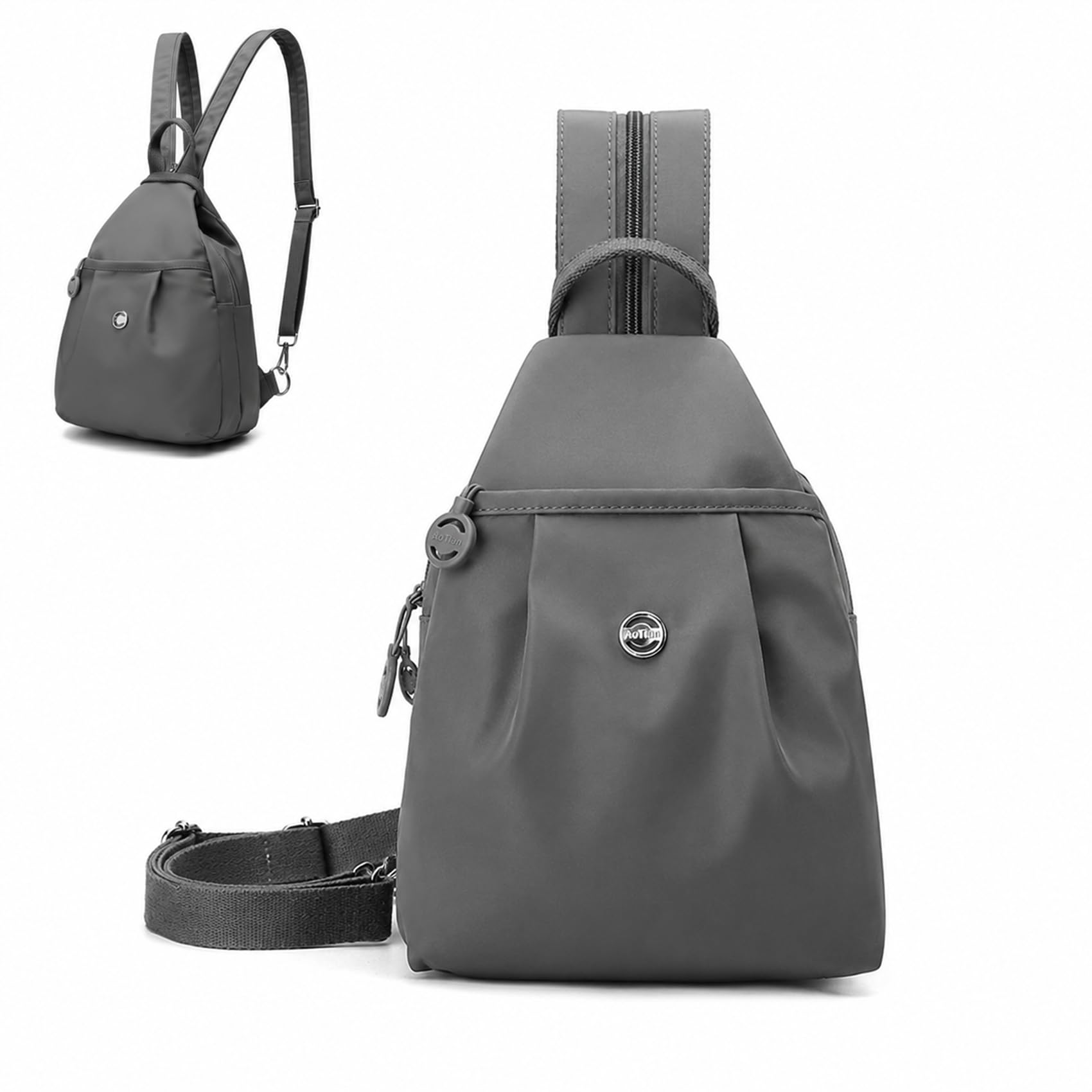 Sac à Dos Femme Antivol Petit Imperméable Léger, Mini Sac Bandoulière 2 en 1 Oxford Élégant, 21×14×30cm Sac à Dos Ville Travail Voyage Unisexe