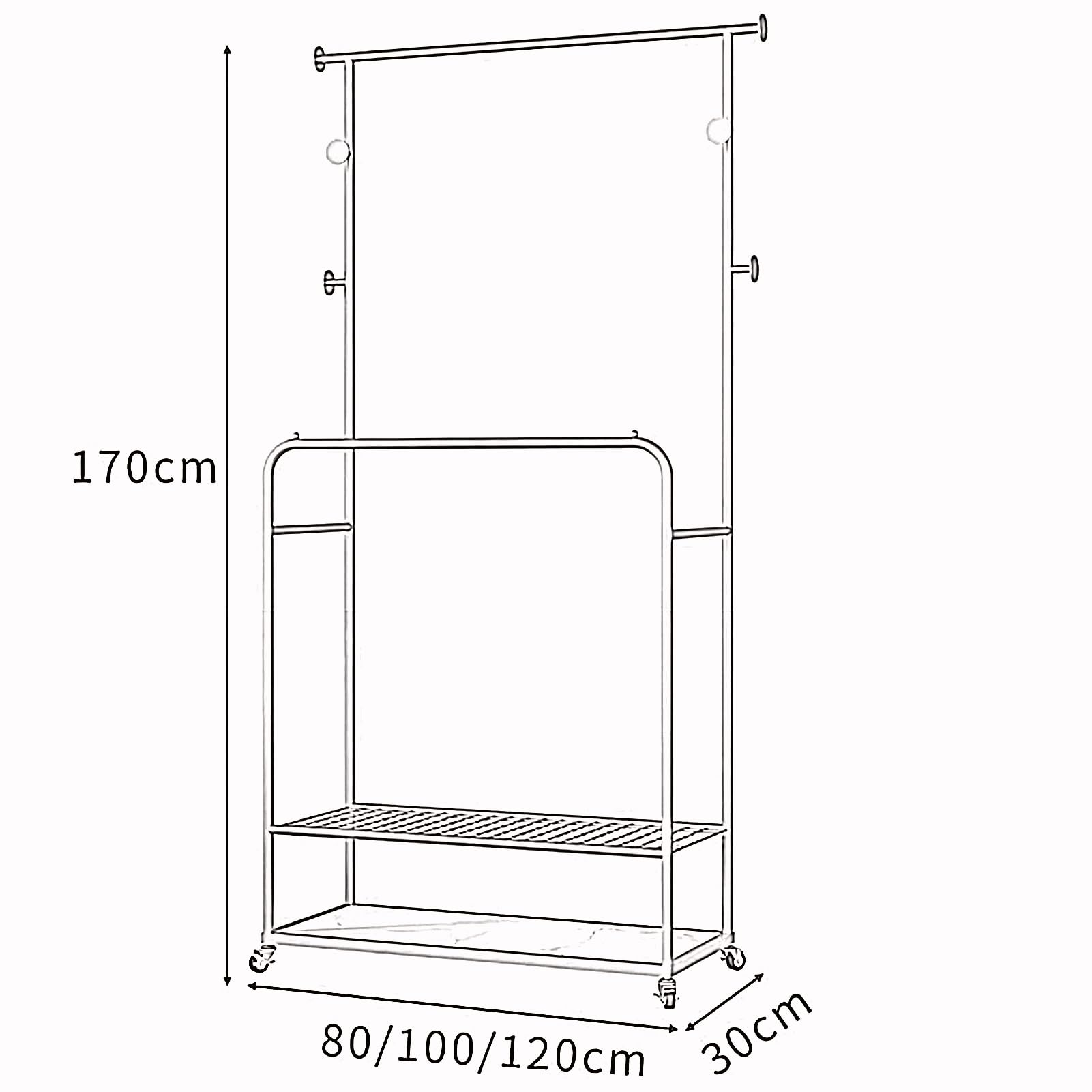 Yaheetech Stand Appendiabiti Portabiti Con Ruote Da Terra Doppia Asta Telescopica E Estensibile In Metallo Cromato Attacapanni Ingresso 129 189 X 555 X 139 164 Cm L 12250779 24081663 1