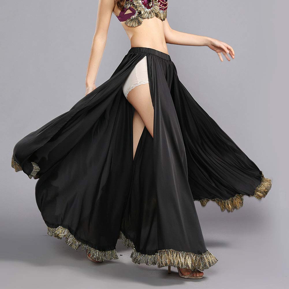 ROYAL SMEELA Falda Flamenca Mujer Gitano 12 Yardas Faldas largas Danza del Vientre 360 Grados Faldas de Baile Trapear la Longitud del Piso Dobladillo Grande Traje de Baile