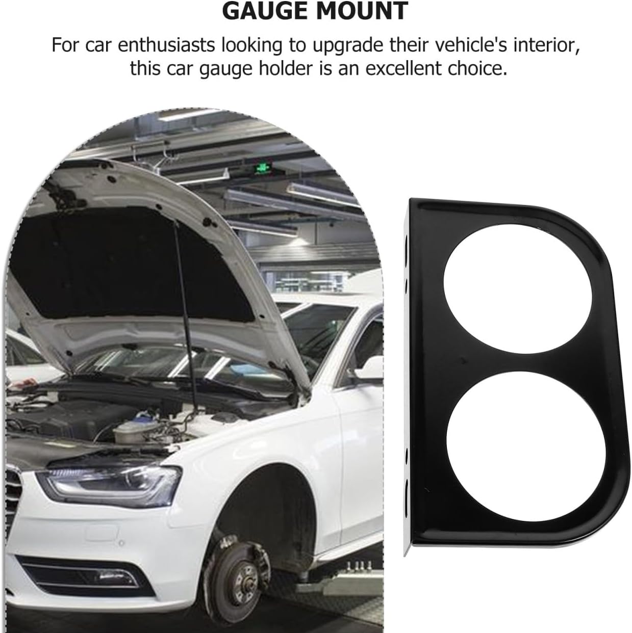 HEALLILY Dual Gauge Pod: 52mm Meter Mounting Bracket - Black Instrument Cluster Holder for Dashboard Performance Monitoring (5.1x2.9in)
