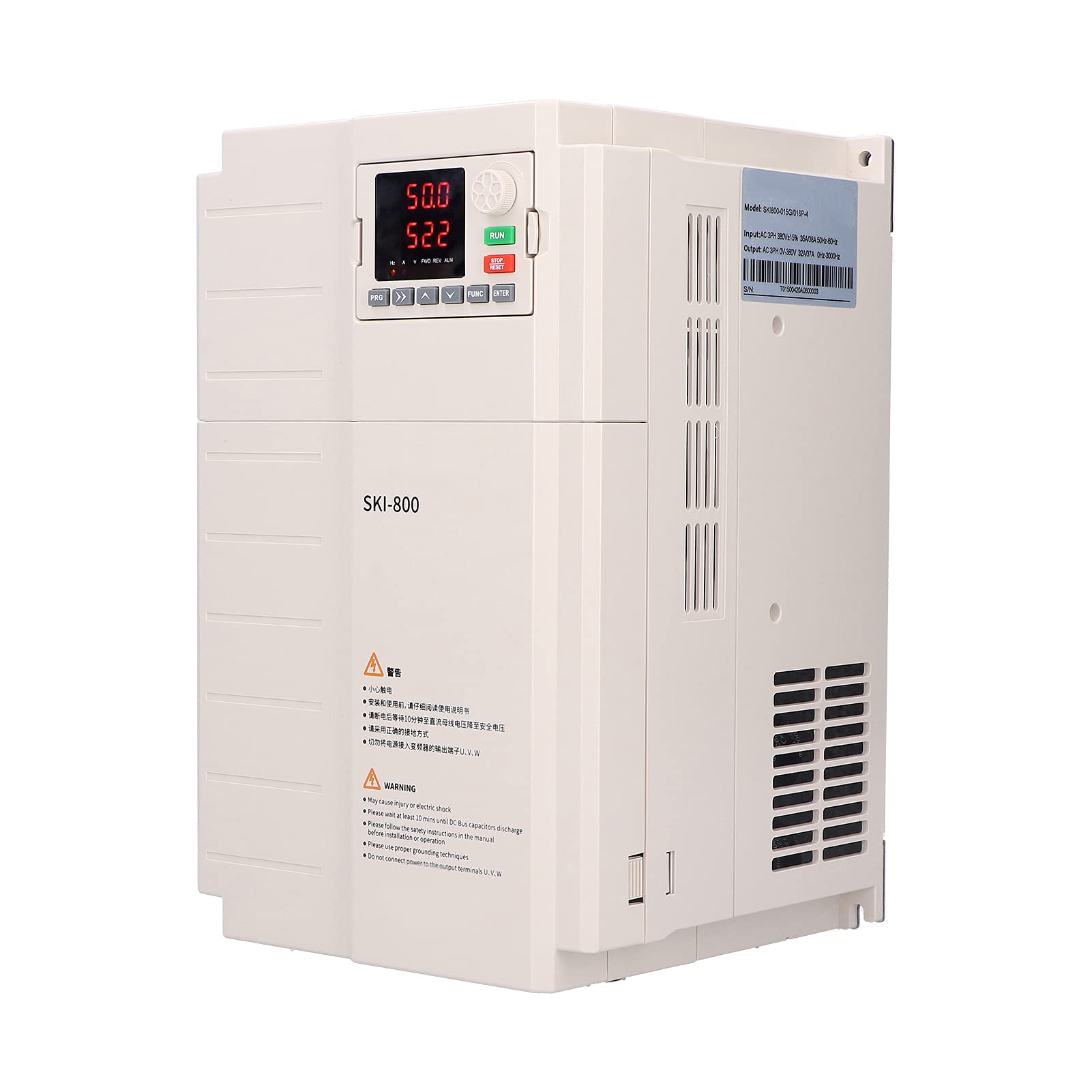 Falownik Wektorowy o Zmiennej Częstotliwości 18,5 KW, 380 V AC, 3-fazowy Falownik Wejściowy do Sterowania Silnikiem z V F i Sterowaniem Wektorowym w Otwartej Pętli dla Pomp, Wentylatorów CNC