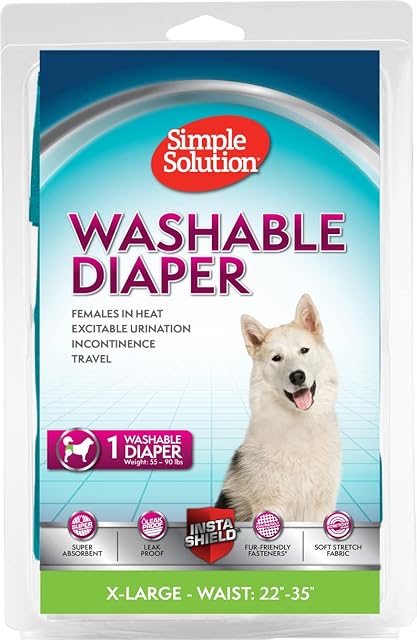 Simple Solution Reutilizables Lavables para Pañales Perra hembra, Absorbentes con Ajuste a Prueba de Fugas