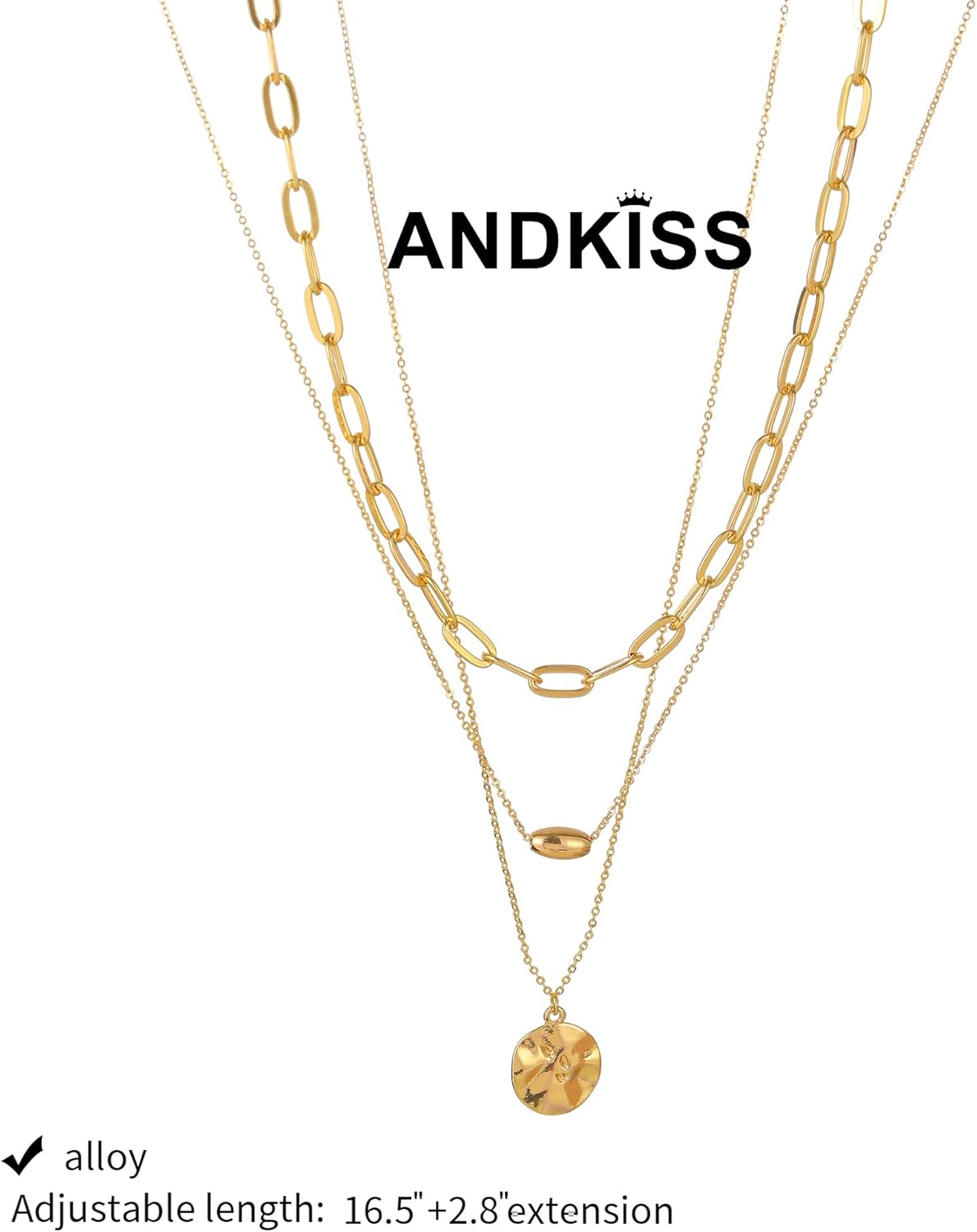 Layered Choker Necklaces for Women - Dainty Necklace 14k Gold Plated Choker Necklace Simple Gold Charm Jewelry For Women - Image 5