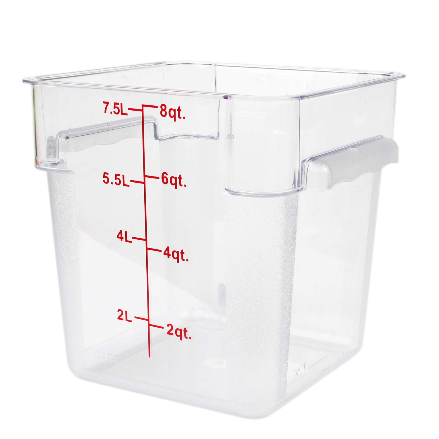 Thunder Group Clear Excellante 8-Quart Polycarbonate Square Food Storage Containers,
