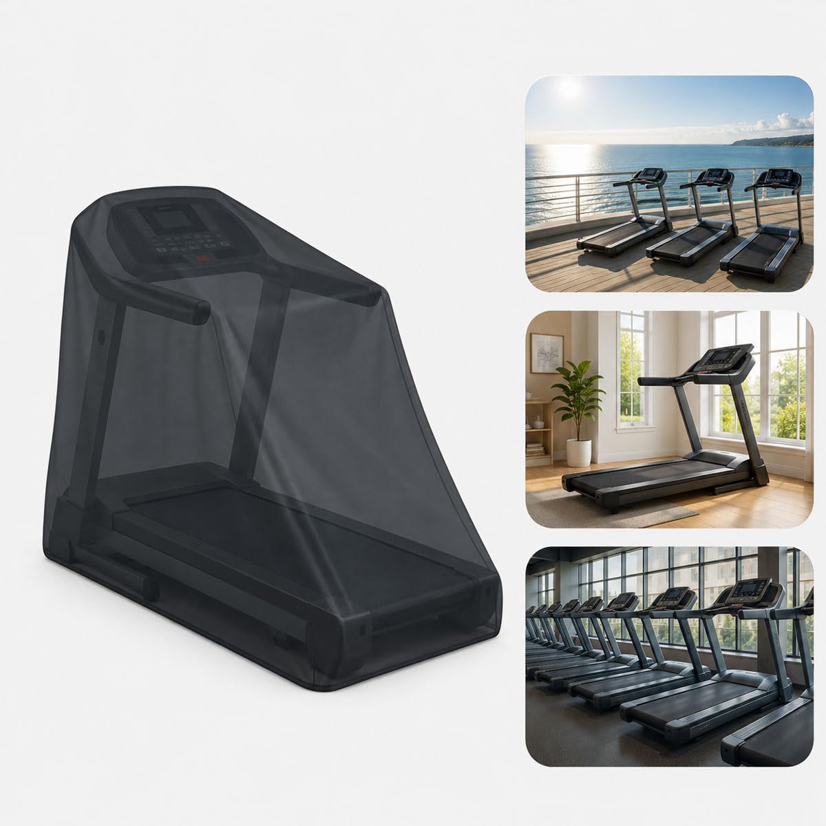 Housse de Tapis de Course pour NordicTrack Commercial 1750, Sport Machine Protection Housse Anti-poussière Tapis pour Intérieur Extérieur,A/Style A-Black
