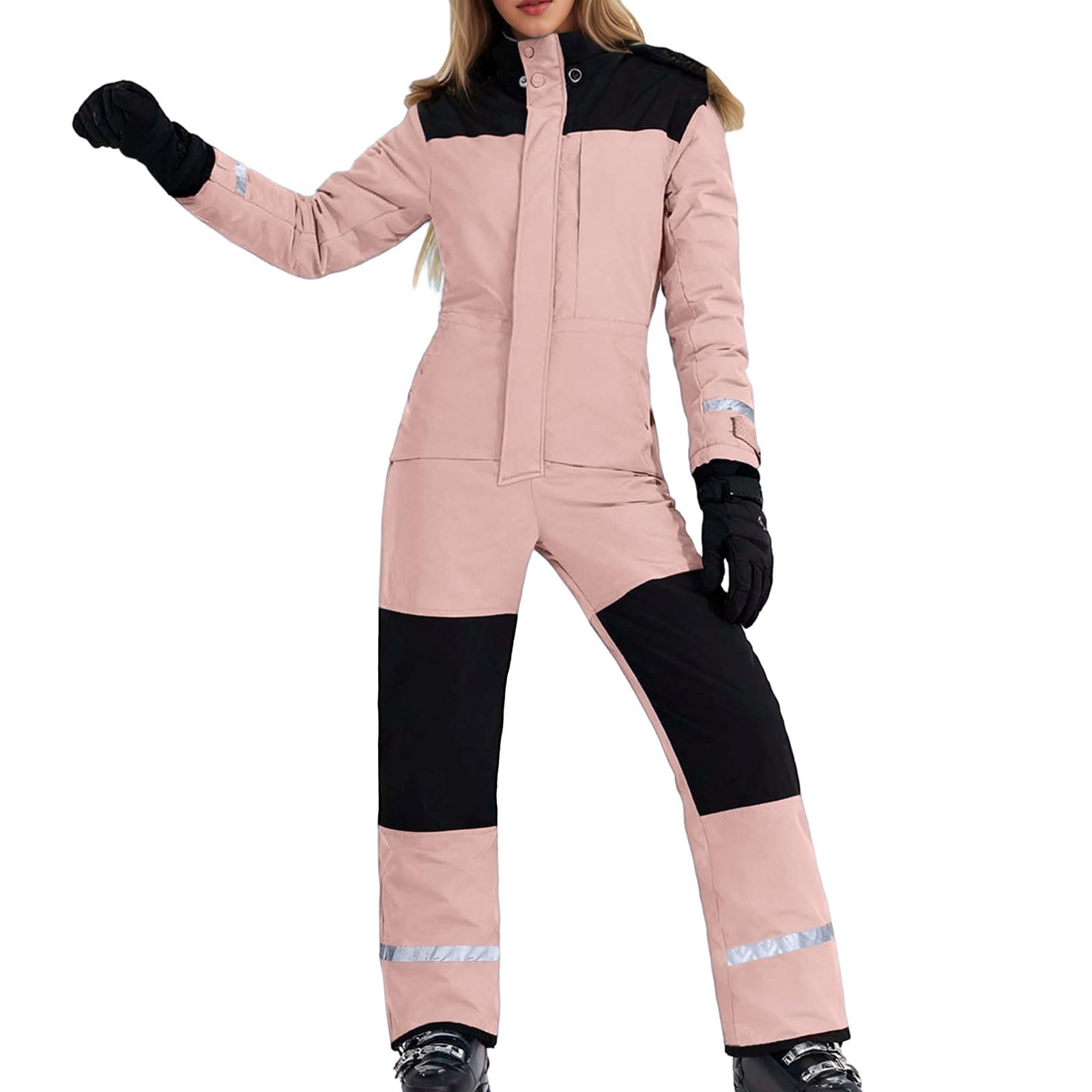 Traje de esquí para mujer impermeable forro polar mono de nieve