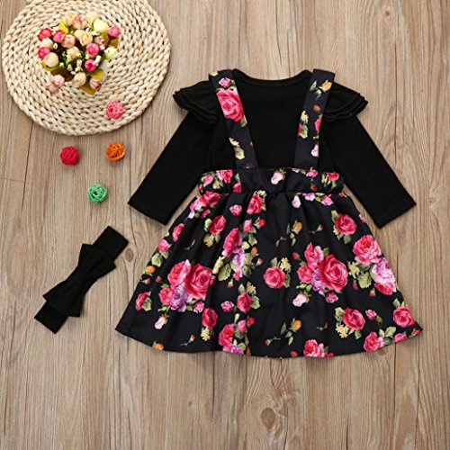 YanHoo Neonato Bambini Pagliaccetto Top + Floral