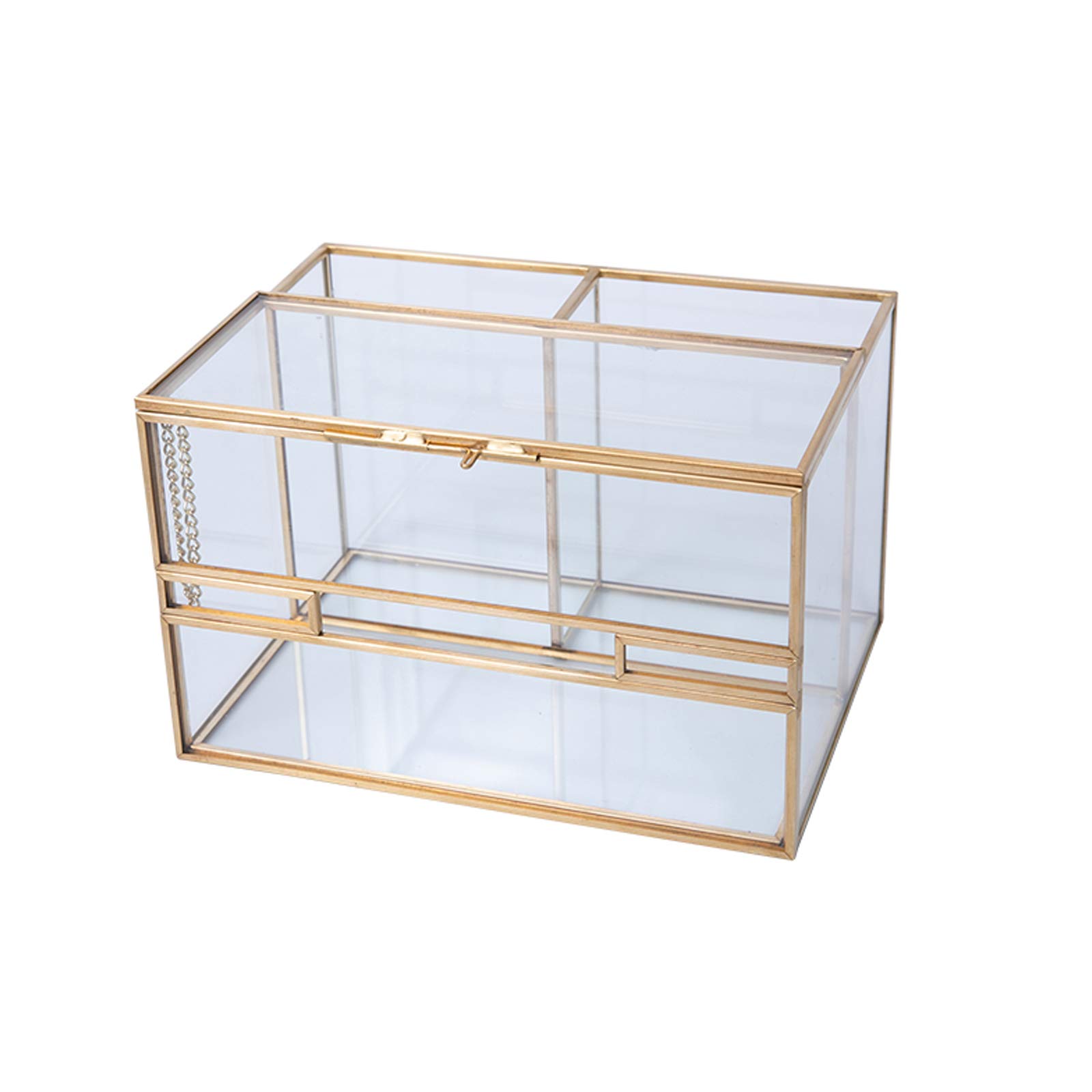 Boîte de rangement pour articles divers de bureau à domicile,boîte de rangement pour télécommande,organisateur de rangement de bureau en verre,boîte de rangement cosmétique,organisateur de coiffeuse